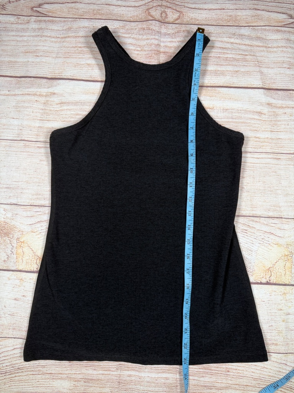 Beyond Yoga Black High Neck Space Dye Racerback Tank - Sleek Athletic Fit - Picture 3 of 7